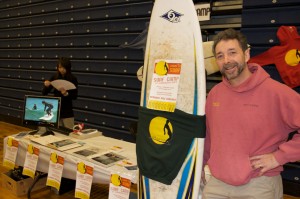 David at the Surf Camp booth at the Summer Champs camp fair